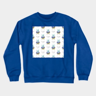 Pattern with houseplant and hand lettering Crewneck Sweatshirt